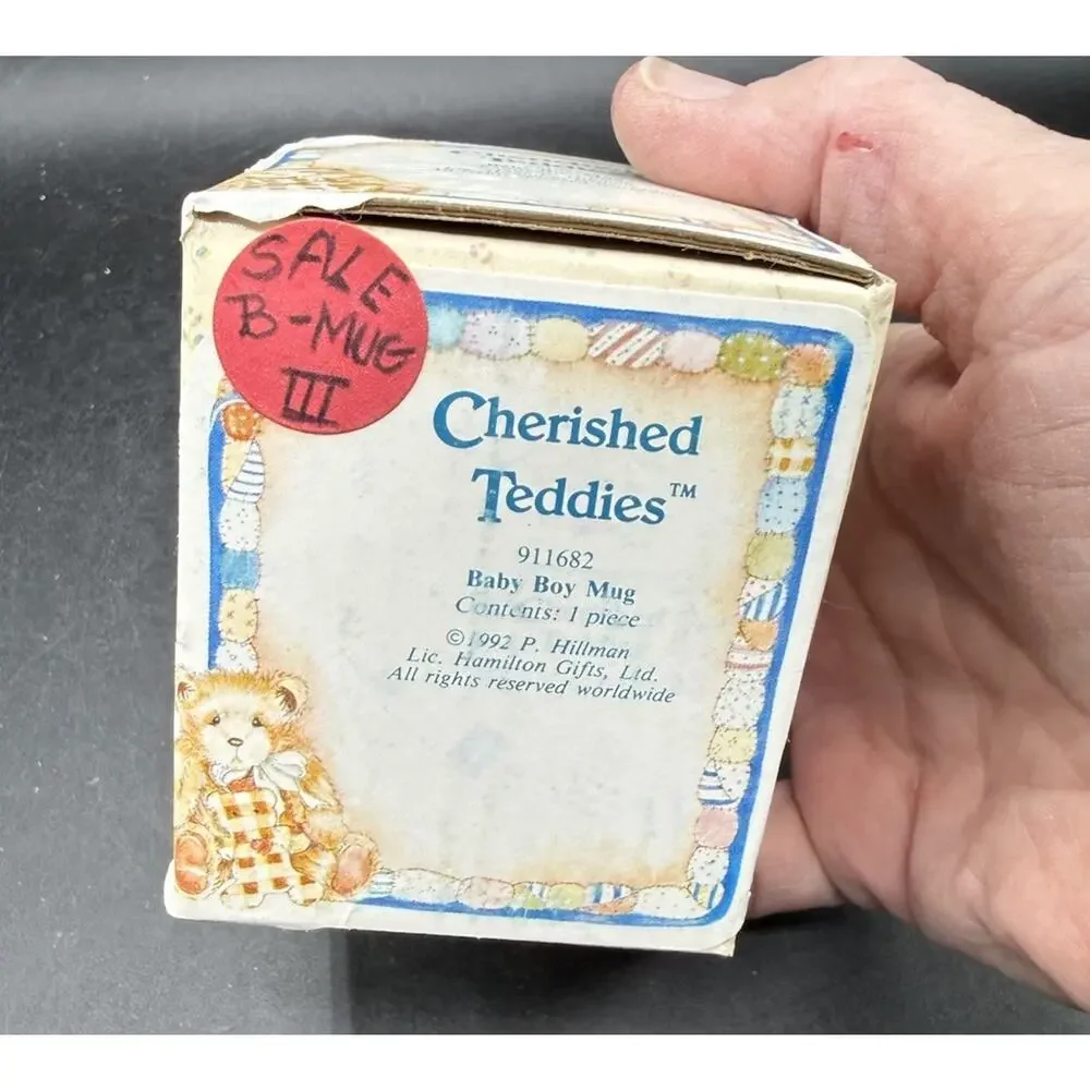 Cherished Teddies 911682 Baby Boy Mug Hamilton Exclusive 1992 Hillman NIB Rare 2